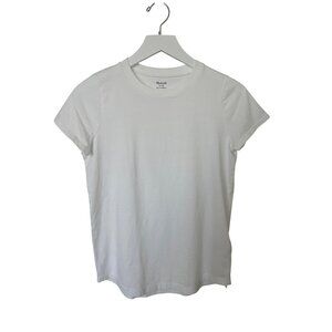 Madewell Womens Optic White Crew Neck Tee XS Cotton